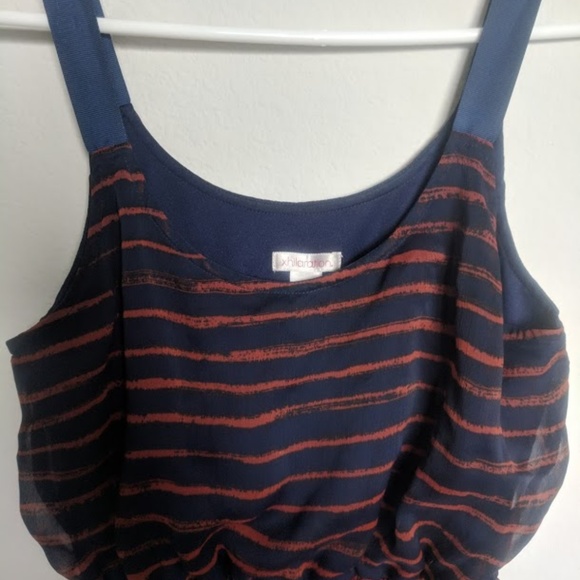 Xhilaration Navy/Orange Stripe Sun Dress - Picture 5 of 5